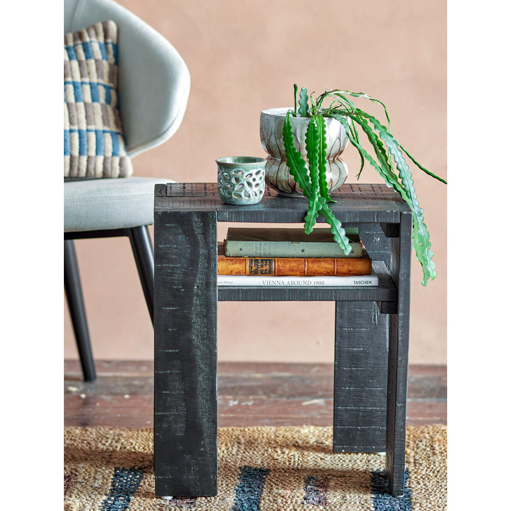 Creative Collection Table d'appoint Emillio, Noir, Pin