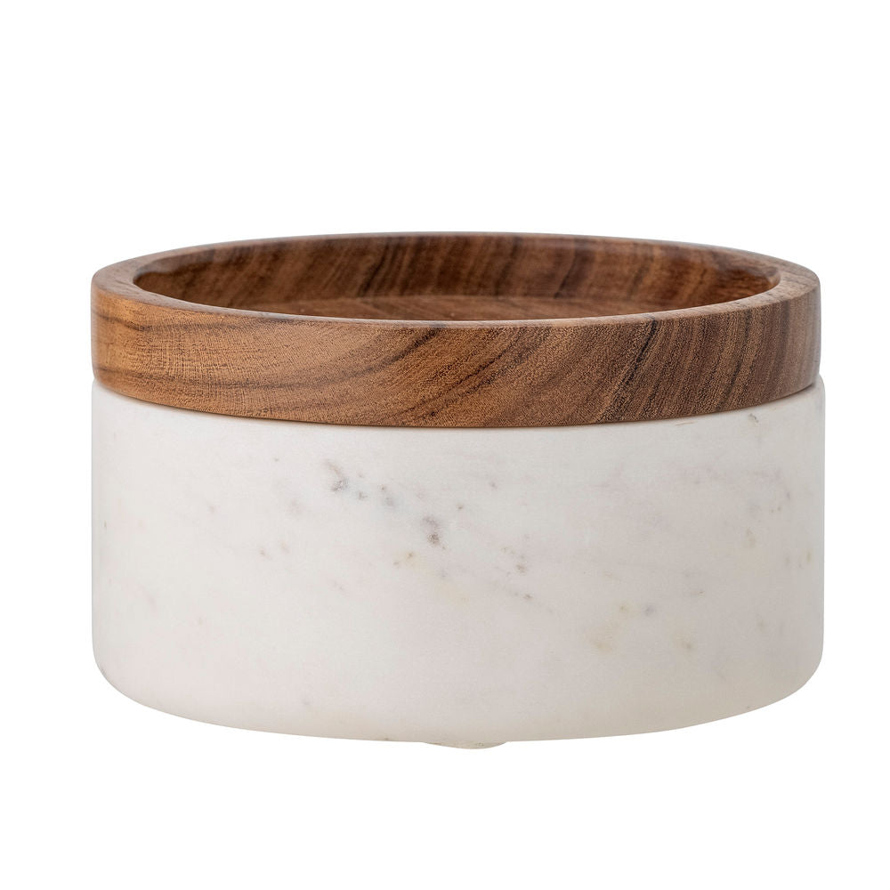 Creative Collection Fenella Pot met Deksel, Wit, Marmer