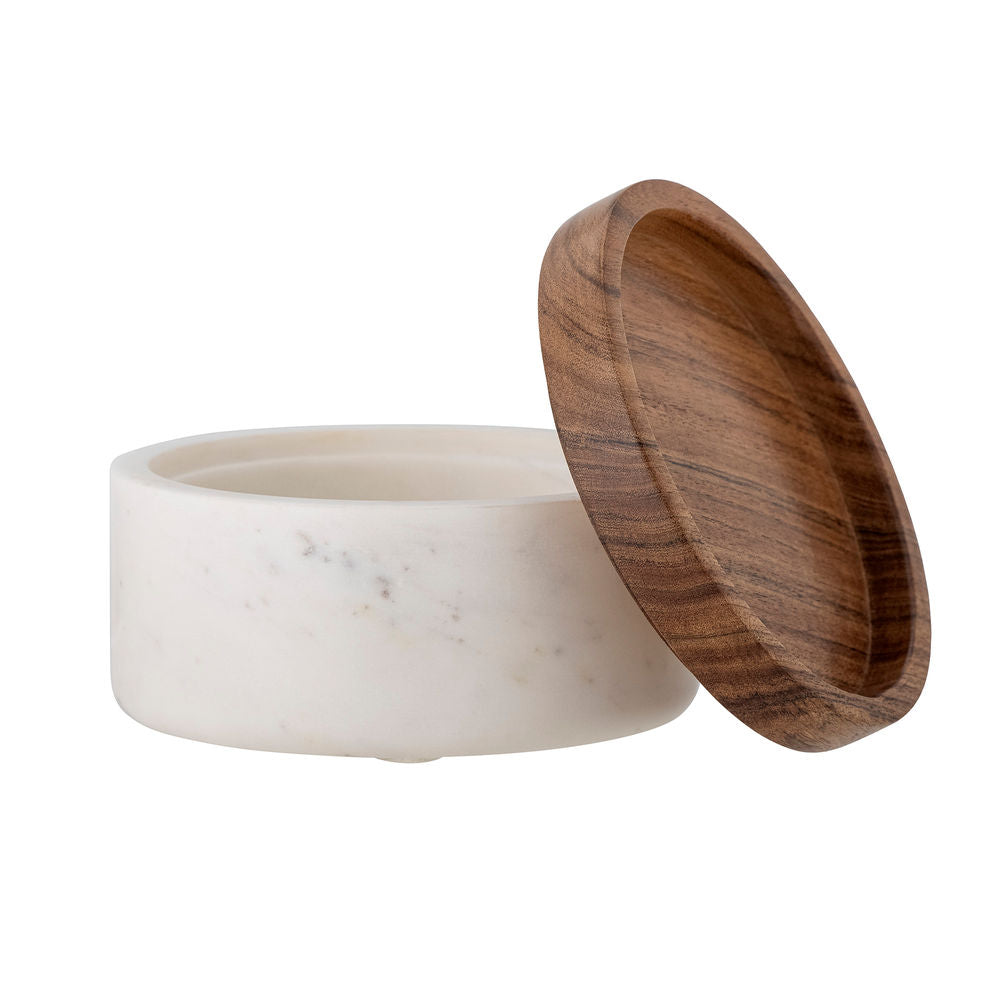 Creative Collection Fenella Pot met Deksel, Wit, Marmer
