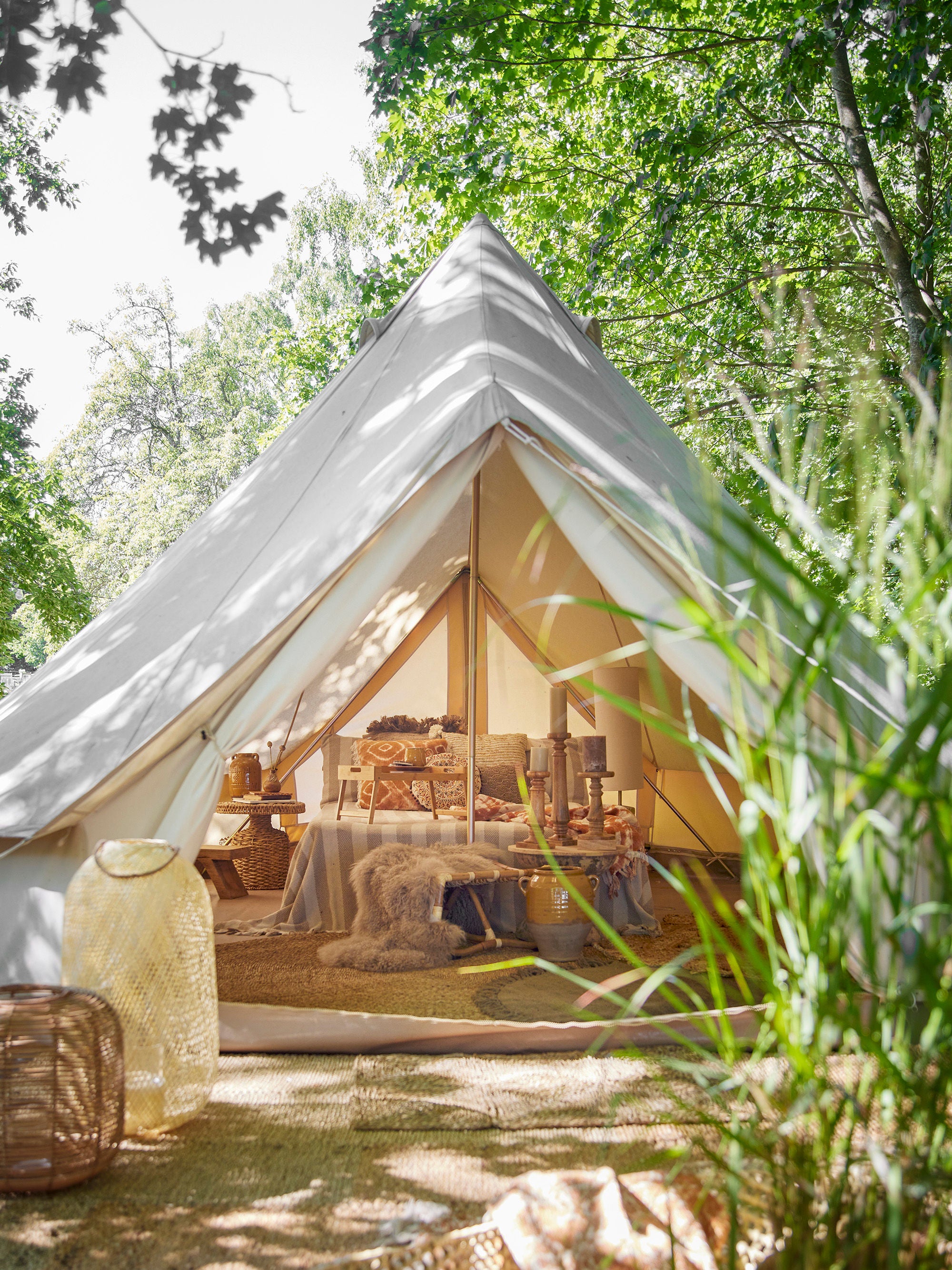 Bloomingville Mesa de bandeja Aden, naturaleza, bambú