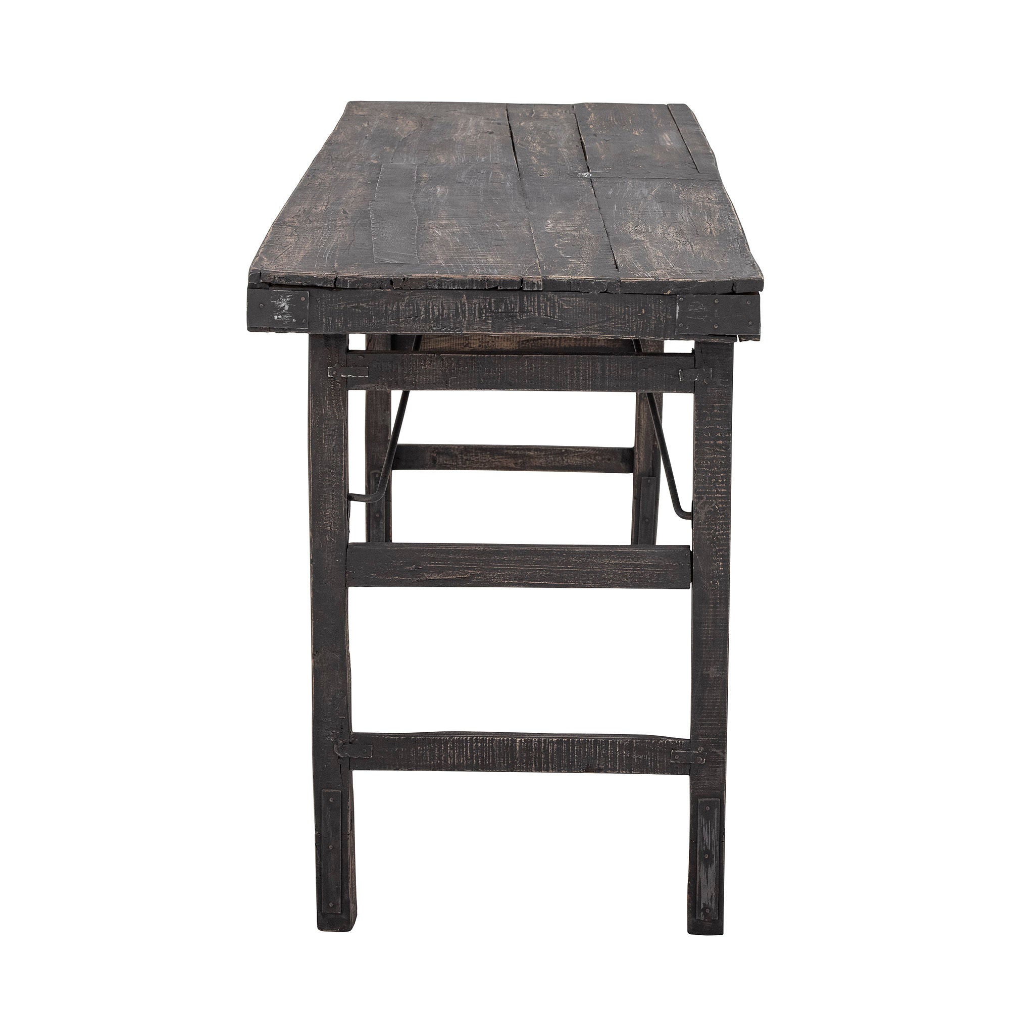 Creative Collection Table console Cali, noir, bois recyclé