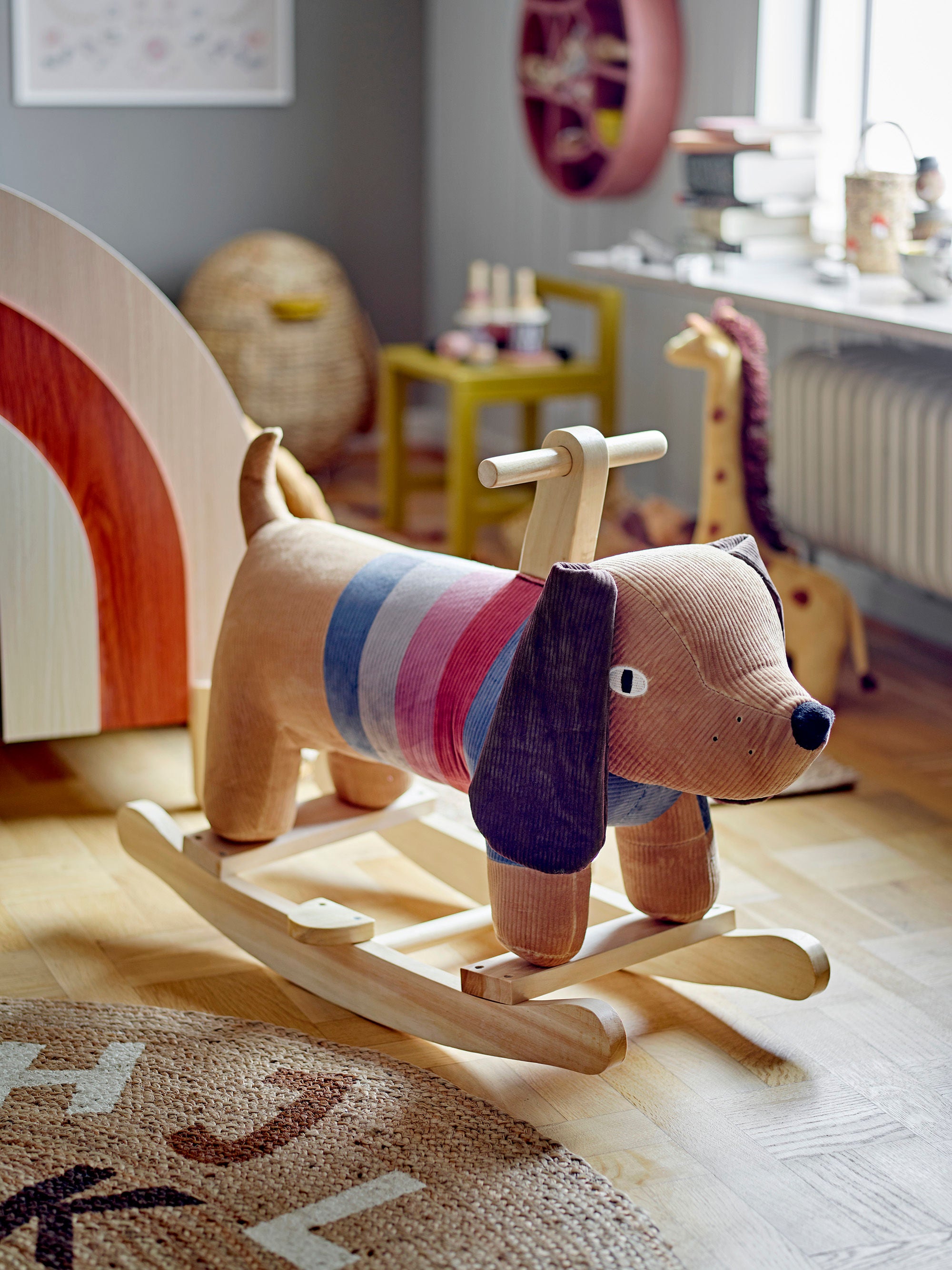 Bloomingville MINI Charlie Schommelspeeltje, Hond, Bruin, Polyester