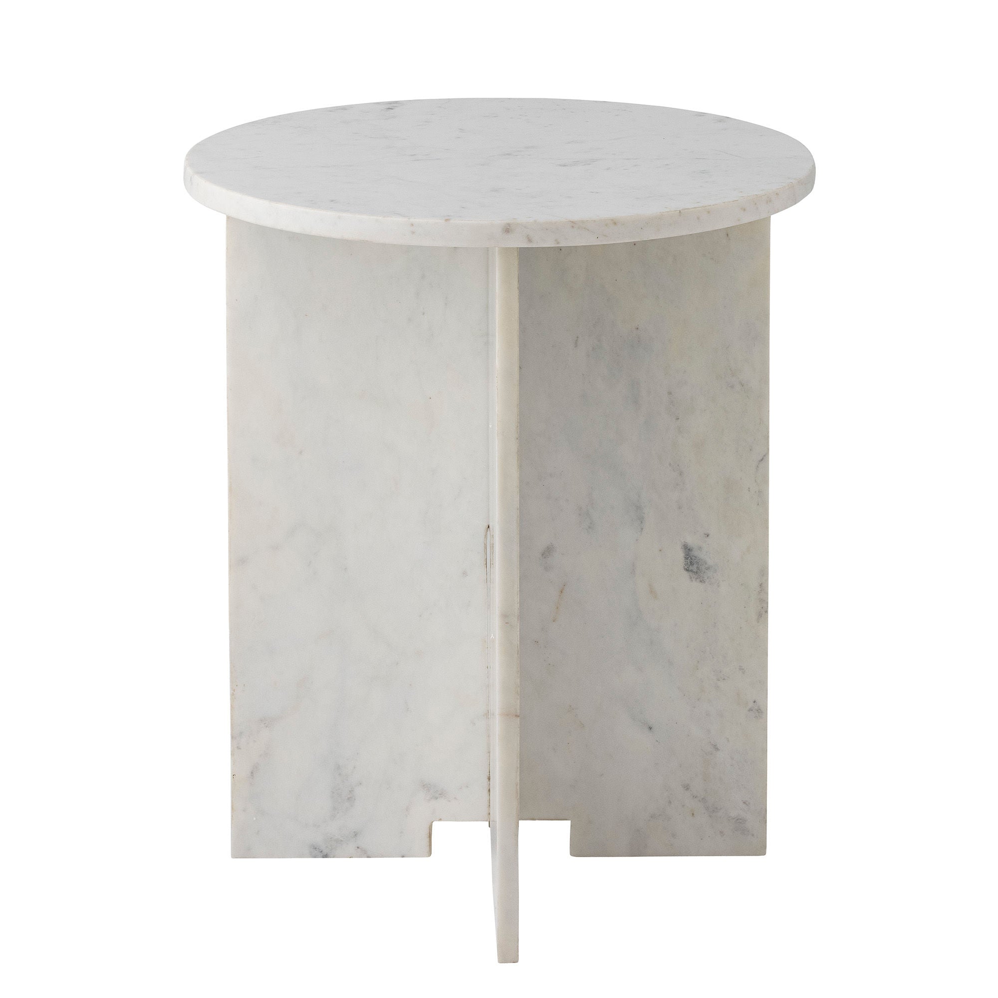 Bloomingville Table d'appoint Jasmia, Blanc, Marbre