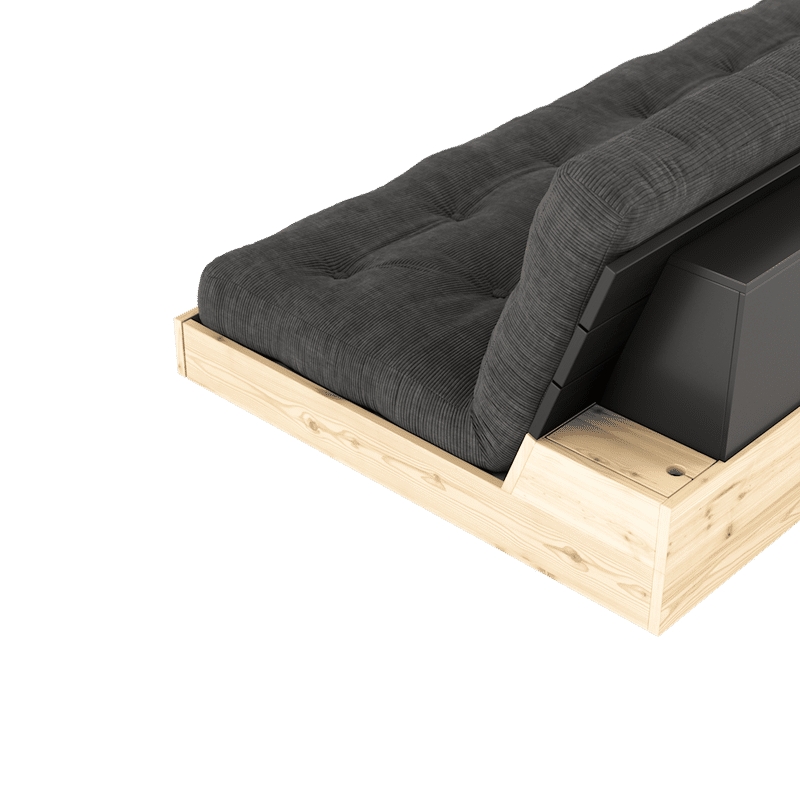 Karup Design BASE CLAIR LAQUE W. MATELAS MIXTE 5 COUCHES CHARBON