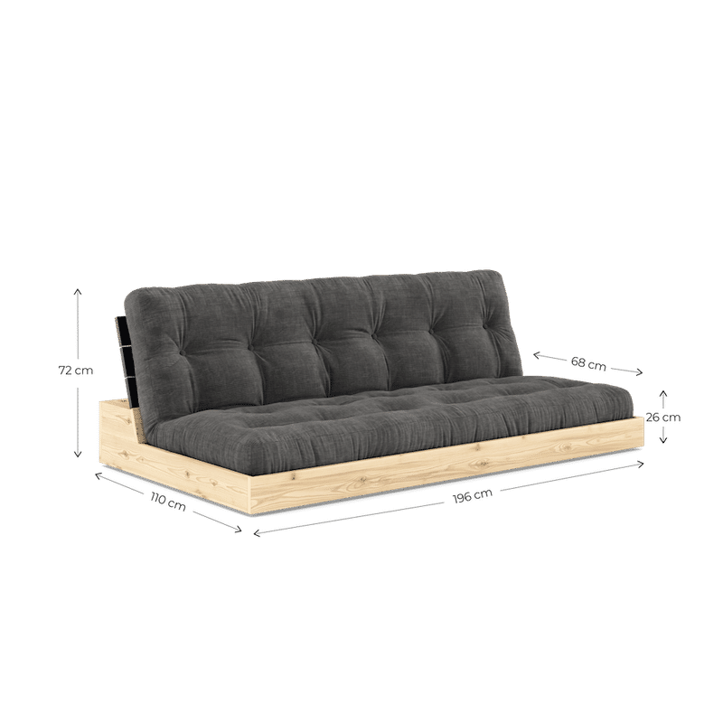 Karup Design BASE CLAIR LAQUE W. MATELAS MIXTE 5 COUCHES CHARBON