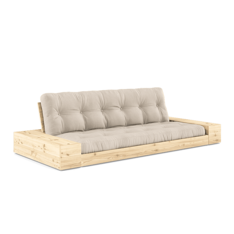 Karup Design BASE CLEAR LACQUERED W. 2 ZIJKANTEN CLEAR W. 5-LAGERS MIXED MATTRESS BEIGE