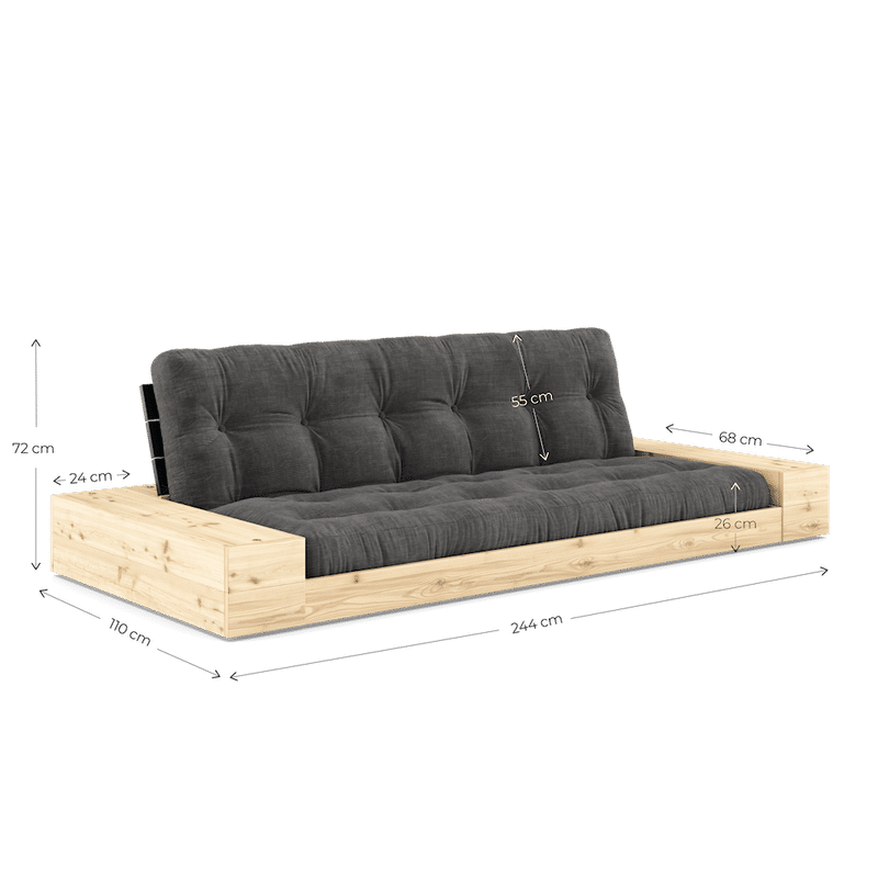 Karup Design SOMMIER LAQUÉ CLAIR AVEC 2 ZIJKANTEN CLAIR AVEC 5-LAGERS MATELAS MIXTE LIN