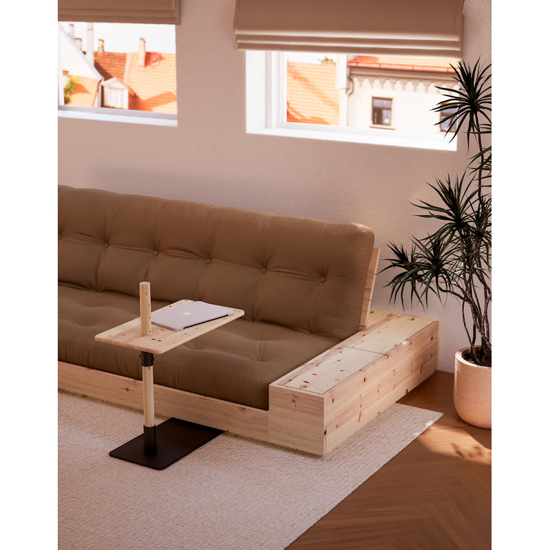 Karup Design SOMMIER LAQUÉ CLAIR AVEC 2 ZIJKANTEN CLAIR AVEC 5-LAGERS MATELAS MIXTE LIN