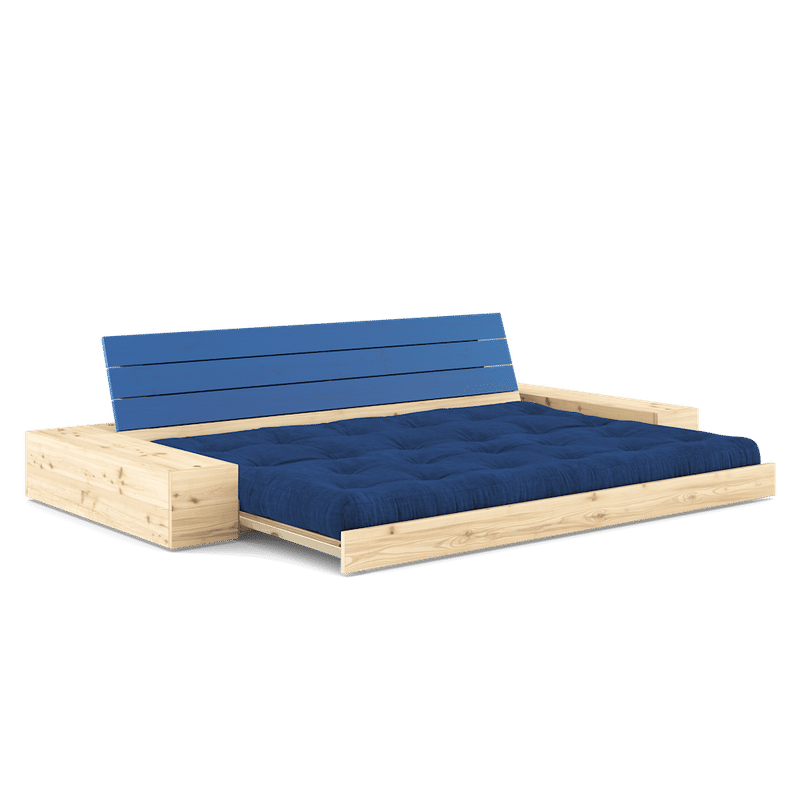 Karup Design BASE COBALT BLUE LACQUERED W. 2 ZIJKANTEN HELDER W. 5-LAGERS MIXED MATTRESS ROYAL BLUE