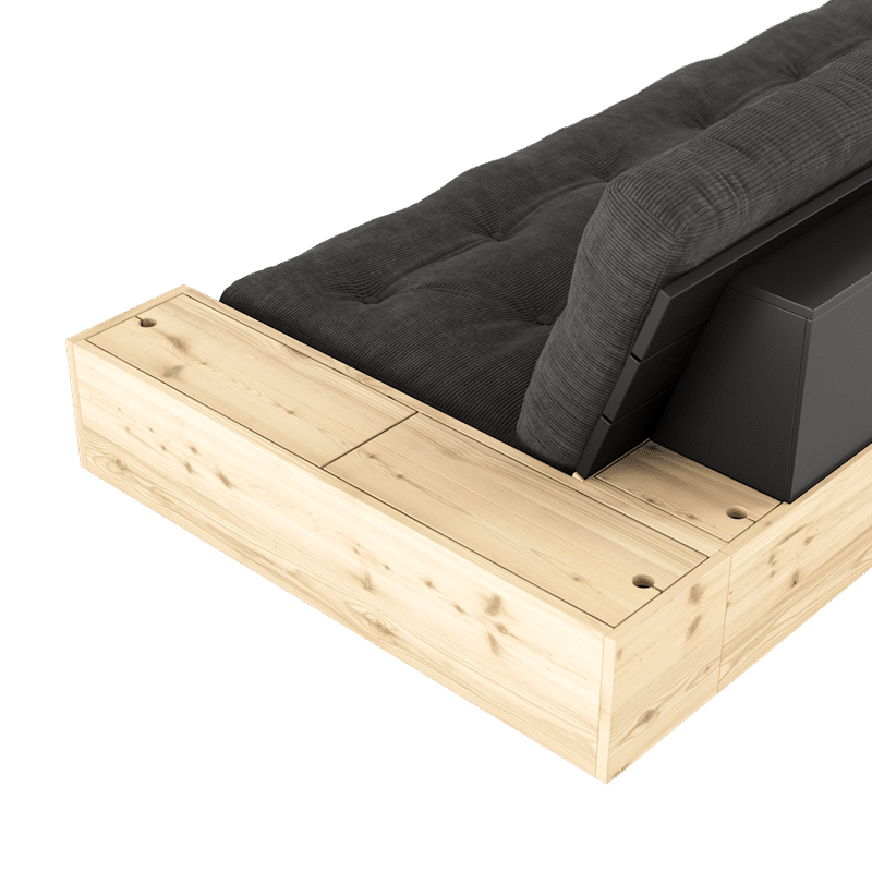 Karup Design BASE NOIR NUIT LAQUÉ W. 2 CÔTÉS LUMINEUX W. MATELAS MIXTE 5 COUCHES CHARBON