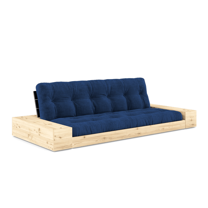 Karup Design BASE BLACK NIGHT LACQUERED W. 2 SIDEBOXES CLEAR W. 5-LAYER MIXED MATTRESS ROYAL BLUE