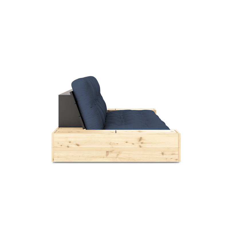 Karup Design BASE SCHWARZ NACHT LACKIERT W. 2 SIDEBOXES KLAREN W. 5-Schicht GEMISCHTE MATRATZE NAVY