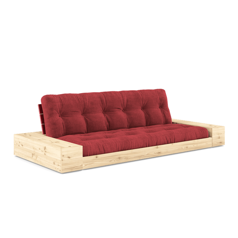 Karup Design BASE POPPY RED LACQUERED W. 2 ZIJKANTEN HELDER W. 5-LAGERS MIXED MATTRESS RUBY RED