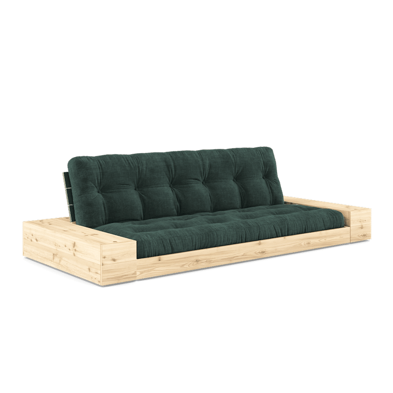 Karup Design BASE LUSH GREEN LACQUERED W. 2 ZIJKANTEN HELDER W. 5-LAGERS MIXED MATTRESS SEAWEED