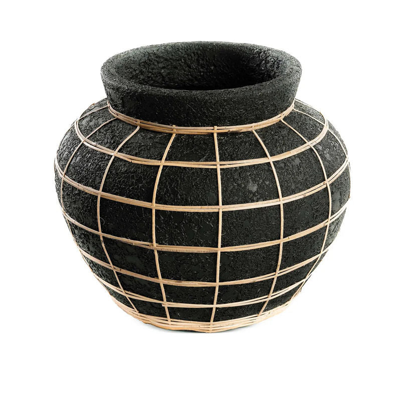 Bazarbizar-b2b der Bauch vase-Schwarz Natur-L