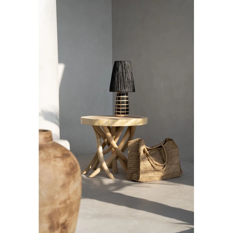 Lampe de Table Bazarbizar-b2b De Naxos-Noir Naturel