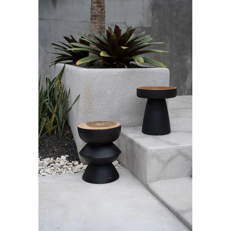 Bazar Bizar The Rayu Side Table - Black Natural