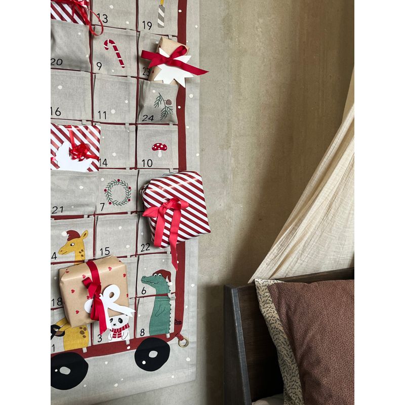 OYOY MINI Bus Kerstkalender - Klei / Rood