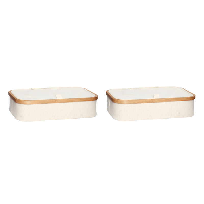 Hübsch Cajas de almacenamiento Ecru Beige (juego de 2)