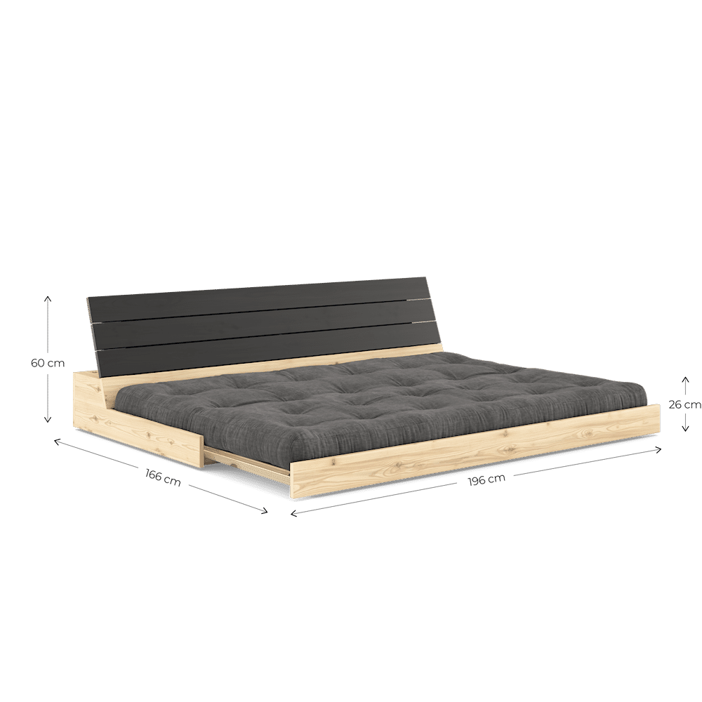 Karup Design BASE CLAIR LAQUE W. MATELAS MIXTE 5 COUCHES BLÉ BEIGE