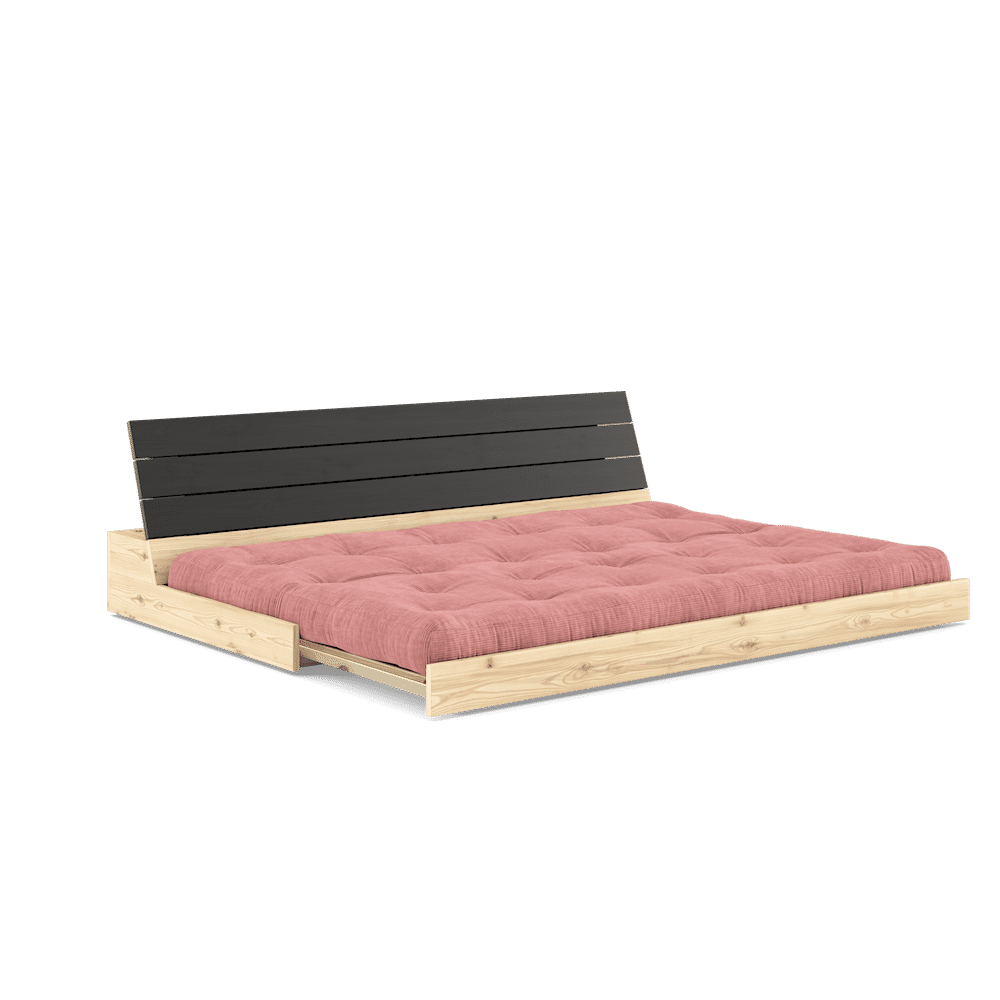 Karup Design BASE SCHWARZ NACHT LACKIERT W. 5-Schicht GEMISCHTE MATRATZE SORBET ROSA