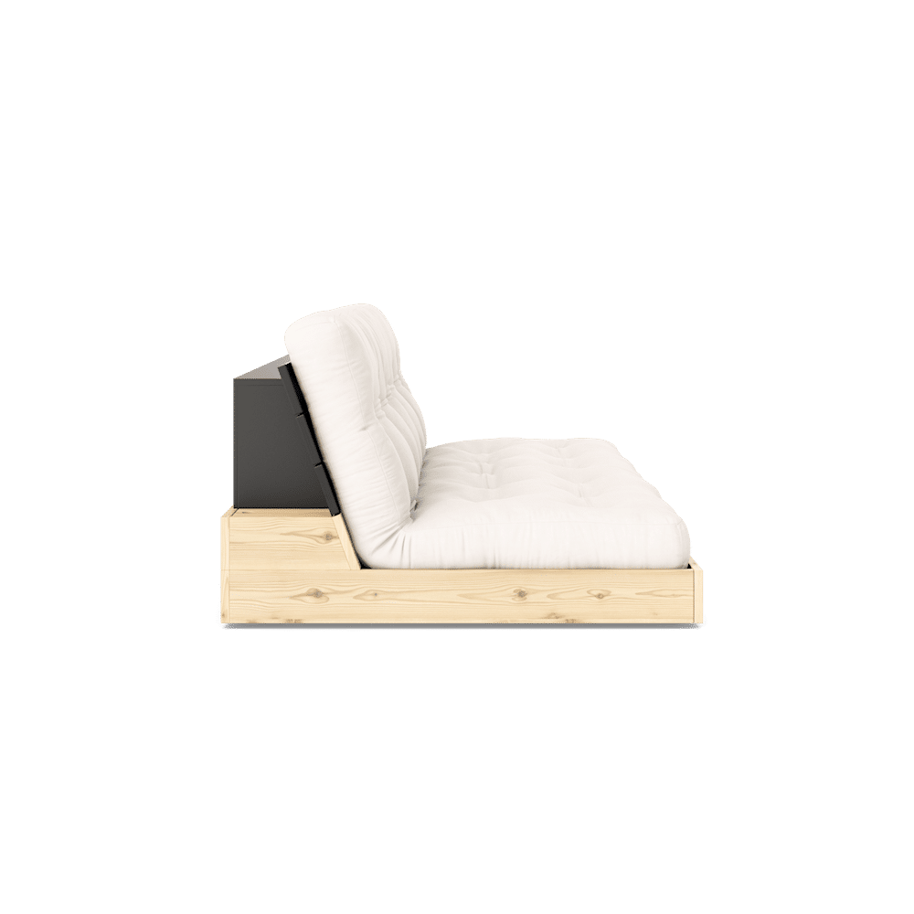 Design NOIR NUIT LAQUÉ W. MATELAS MIXTE 5 COUCHES NATUREL