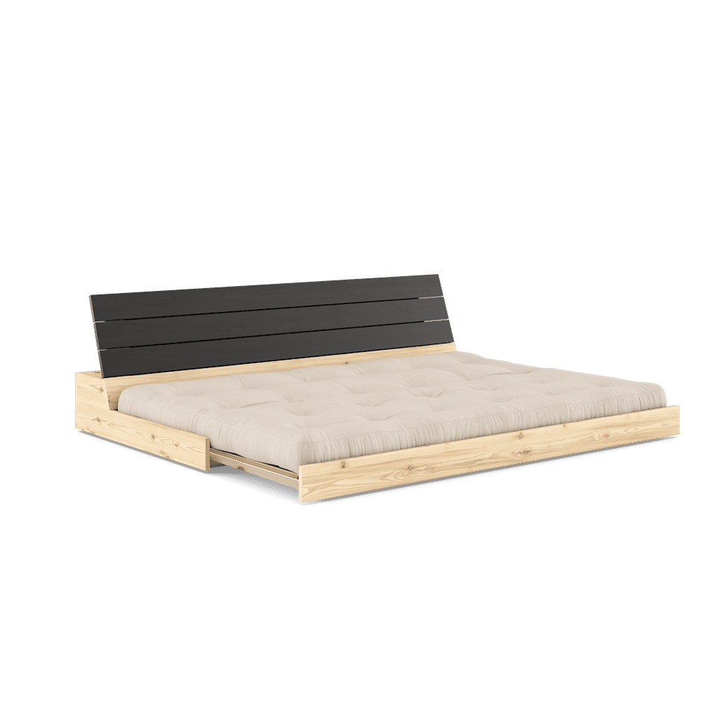 Karup Design BASE SCHWARZ NACHT LACKIERT W. 5-Schicht GEMISCHTE MATRATZE BEIGE