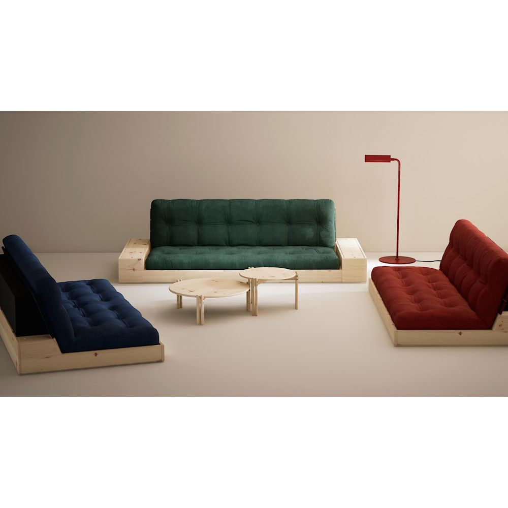 Karup Design SOMMIER LAQUÉ CLAIR AVEC 2 COFFRES CLAIR AVEC MATELAS MIXTE 5 COUCHES IVOIRE