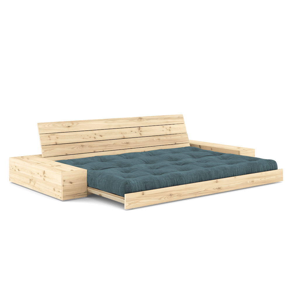 Karup Design BASE KLARE LACKIERT W. 2 SIDEBOXES KLAREN W. 5-Schicht GEMISCHTE MATRATZE PALE BLAU