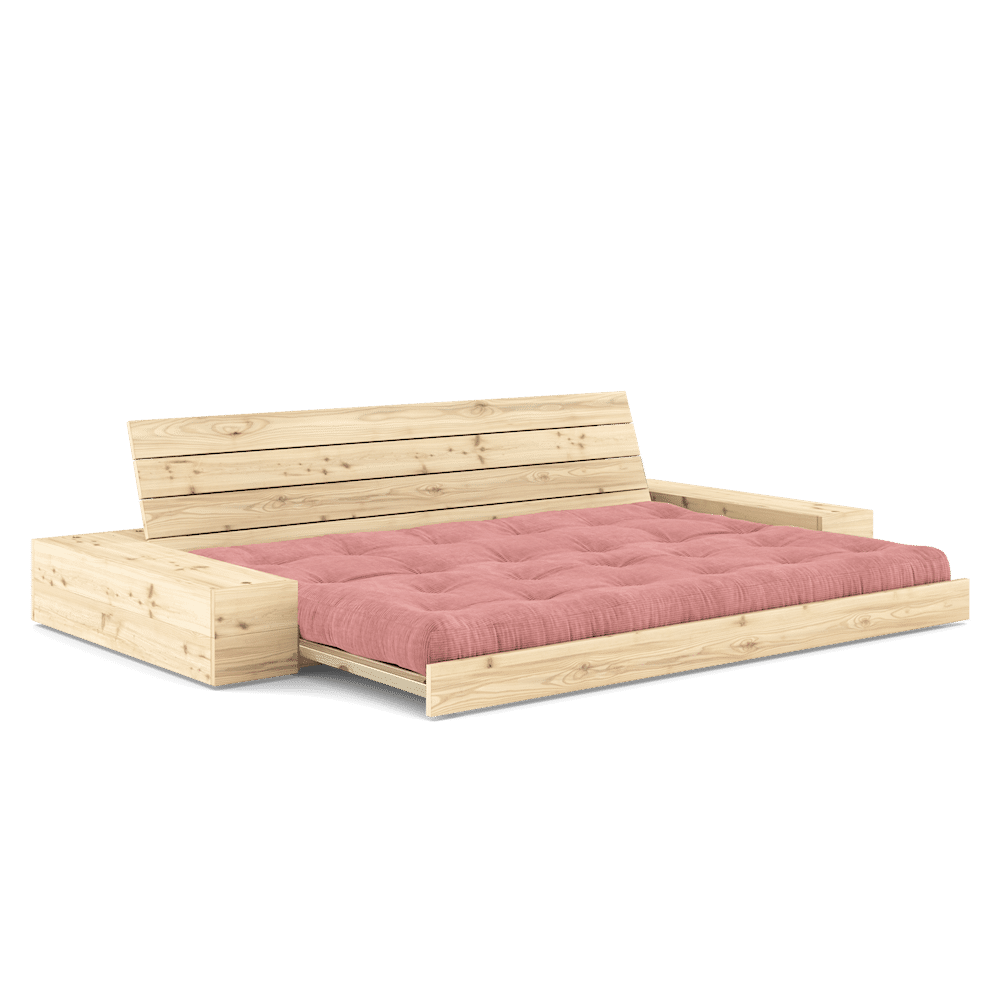 Karup Design BASE KLARE LACKIERT W. 2 SIDEBOXES KLAREN W. 5-Schicht GEMISCHTE MATRATZE SORBET ROSA