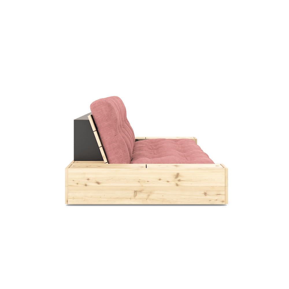 Karup Design BASE KLARE LACKIERT W. 2 SIDEBOXES KLAREN W. 5-Schicht GEMISCHTE MATRATZE SORBET ROSA