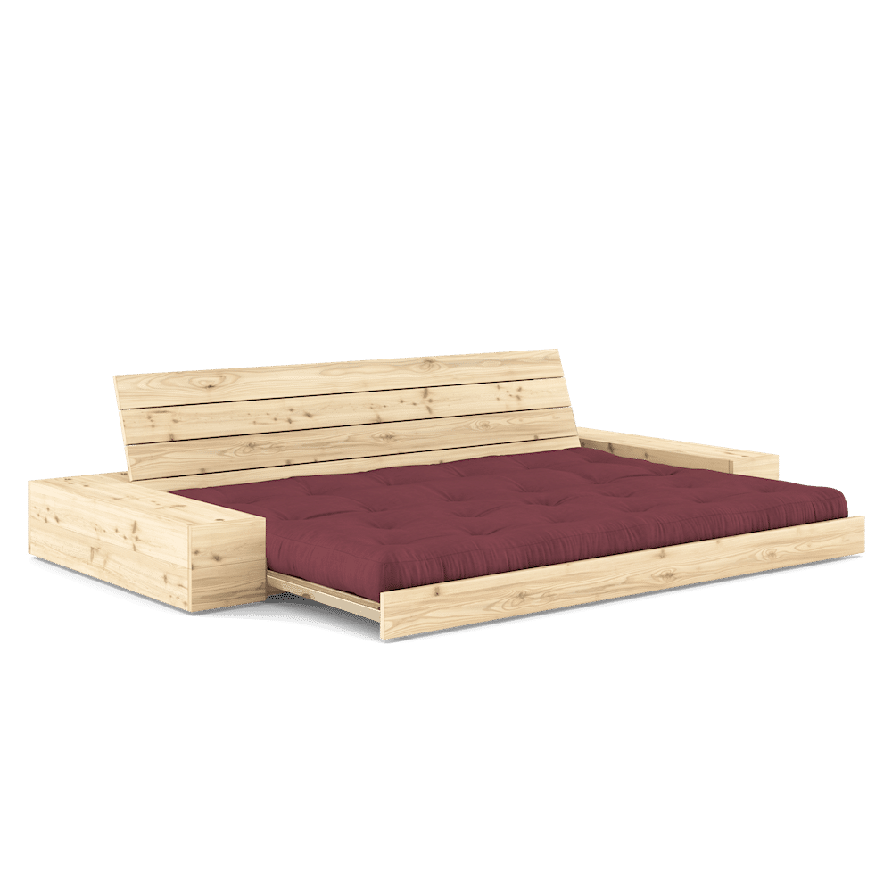 Karup Design BASE KLARE LACKIERT W. 2 SIDEBOXES KLAREN W. 5-Schicht GEMISCHTE MATRATZE BORDEAUX