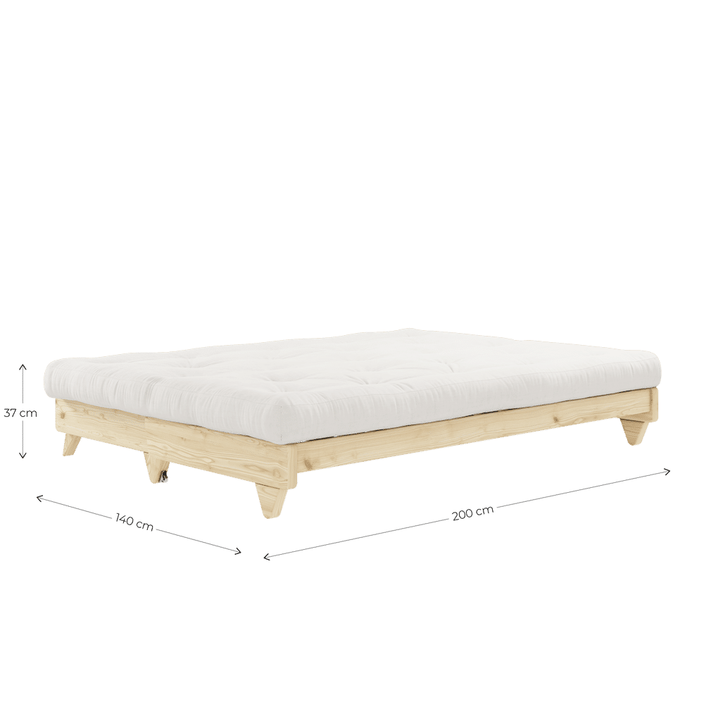 Designer FRAIS CLAIR LAQUÉ W. MATELAS FRAIS BRUN