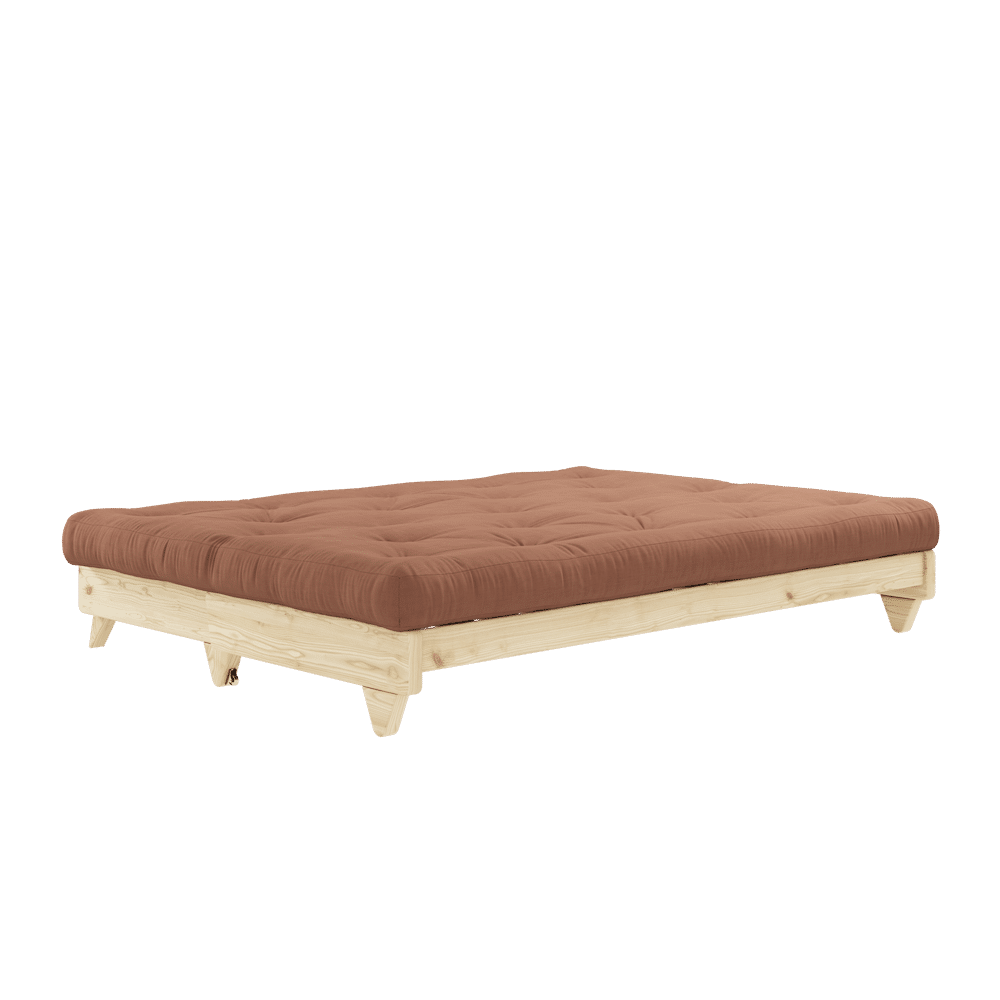 Designer FRAIS CLAIR LAQUÉ W. MATELAS FRAIS ARGILE BRUN