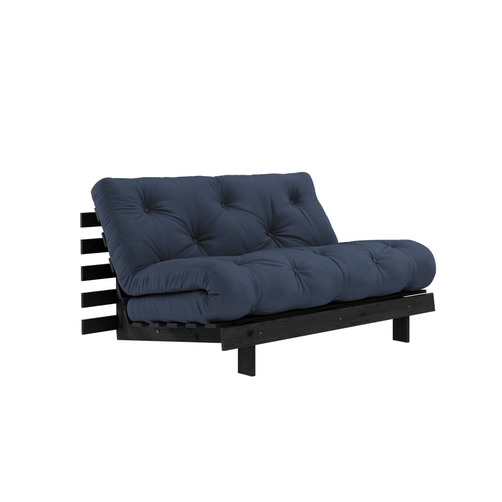 Design-WURZELN SCHWARZ LACKIERT 140X200 W. WURZELN MATRATZE NAVY