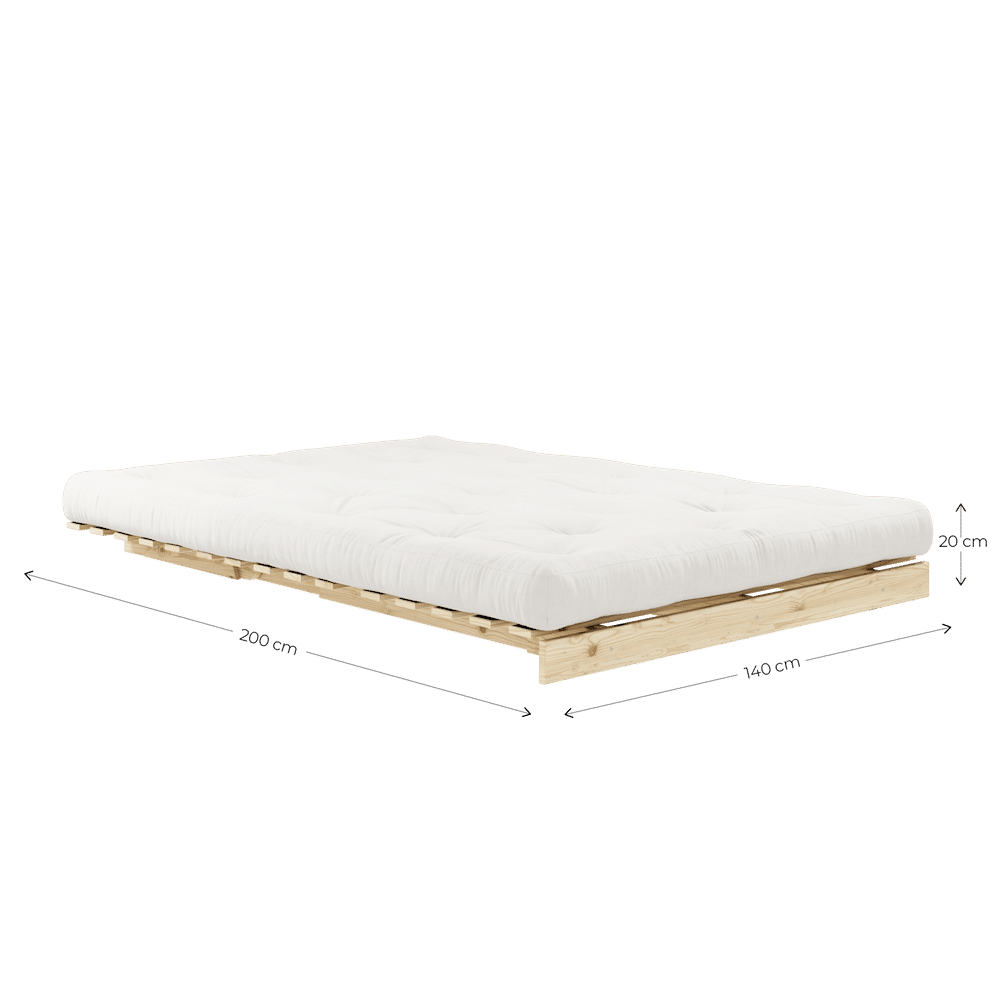 Karup Design ROOTS BLACK LACQUERED 140 X 200 W. ROOTS MATTRESS GREY