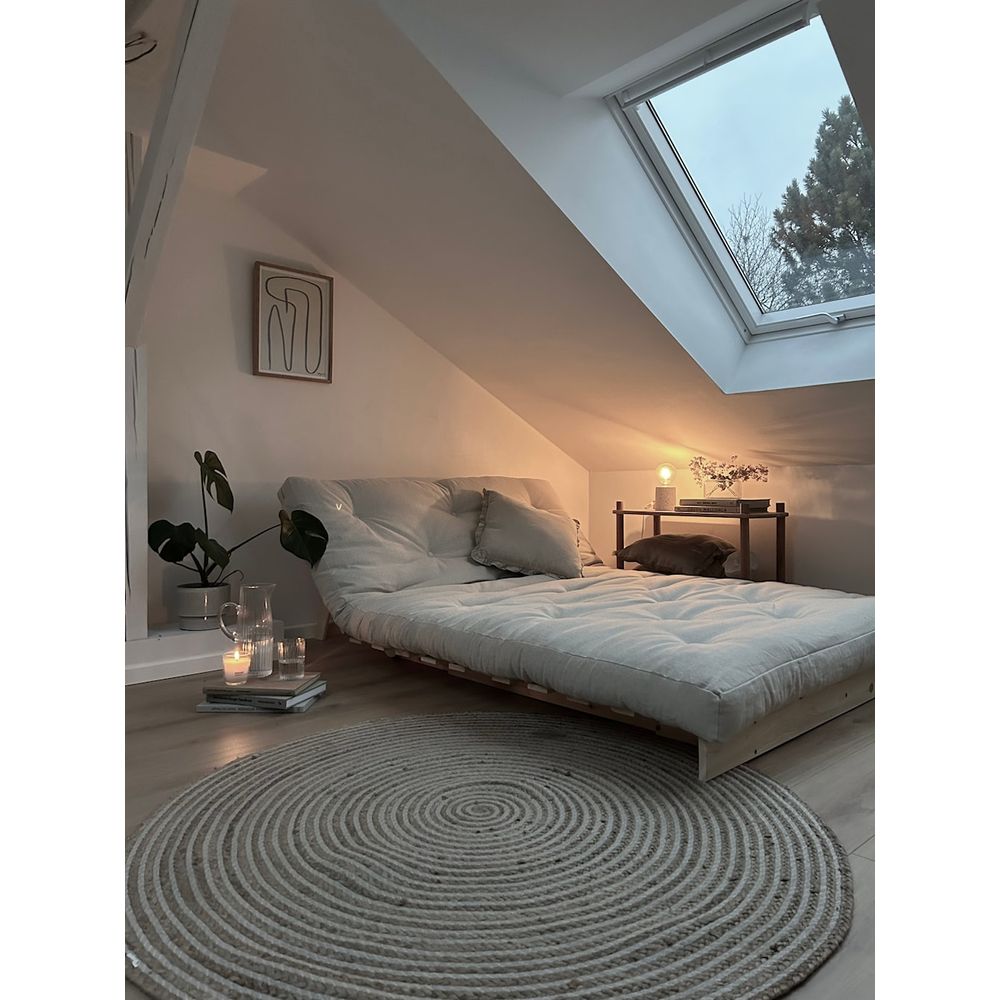 Karup Design ROOTS NOIR LAQUÉ 140X200 W. ROOTS MATELAS BEIGE