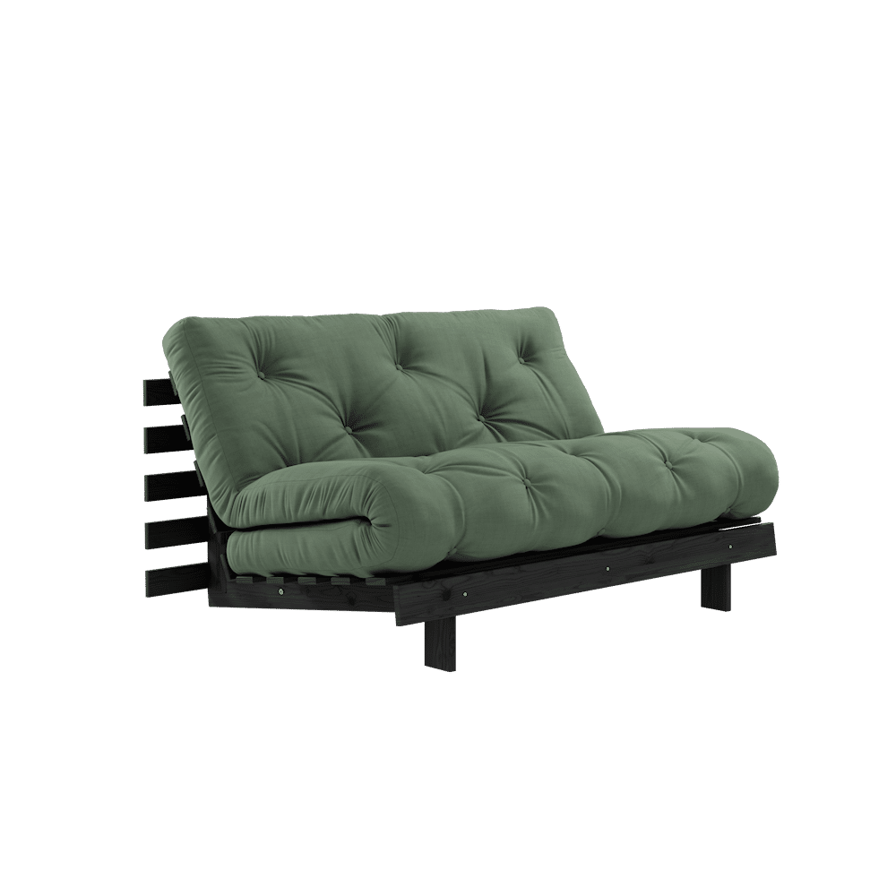 Karup Design ROOTS NOIR LAQUÉ 140X200 W. ROOTS MATELAS VERT OLIVE