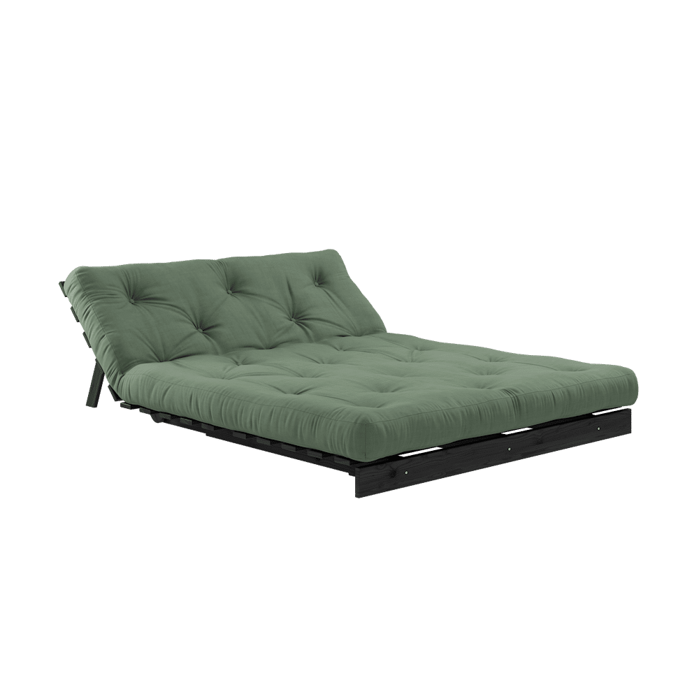 Karup Design ROOTS NOIR LAQUÉ 140X200 W. ROOTS MATELAS VERT OLIVE