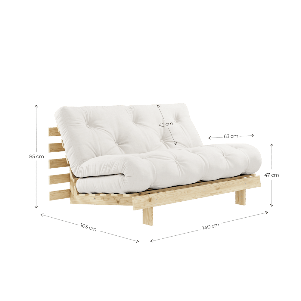 Karup Design ROOTS NOIR LAQUÉ 140X200 W. ROOTS MATELAS BLÉ BEIGE