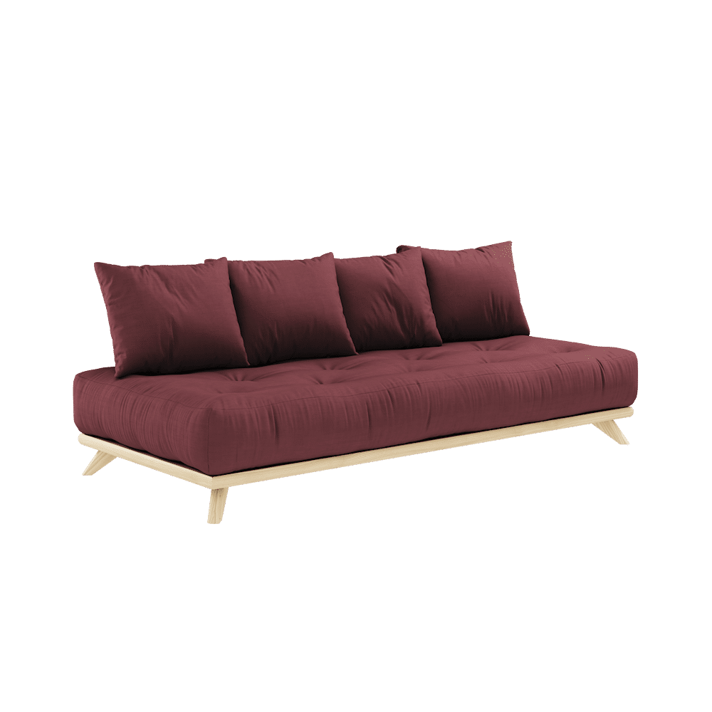 Karup Design SENZA DAYBED CLEAR LACQUERED W. SENZA DAYBED MATTRESS SET BORDEAUX