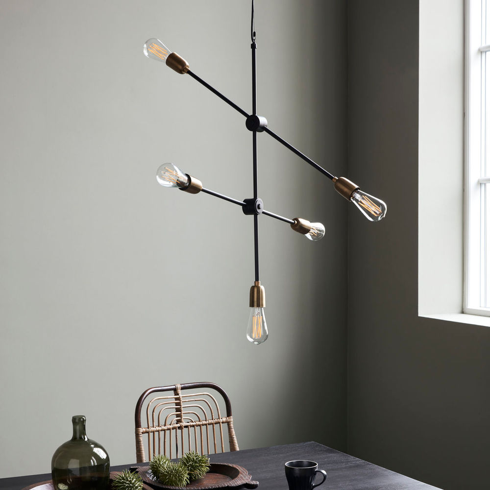 House Doctor Lamp, Molecular, Zwart/Messing