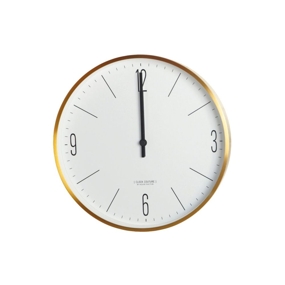 House Doctor Reloj de Pared, Reloj Couture, Blanco/Dorado