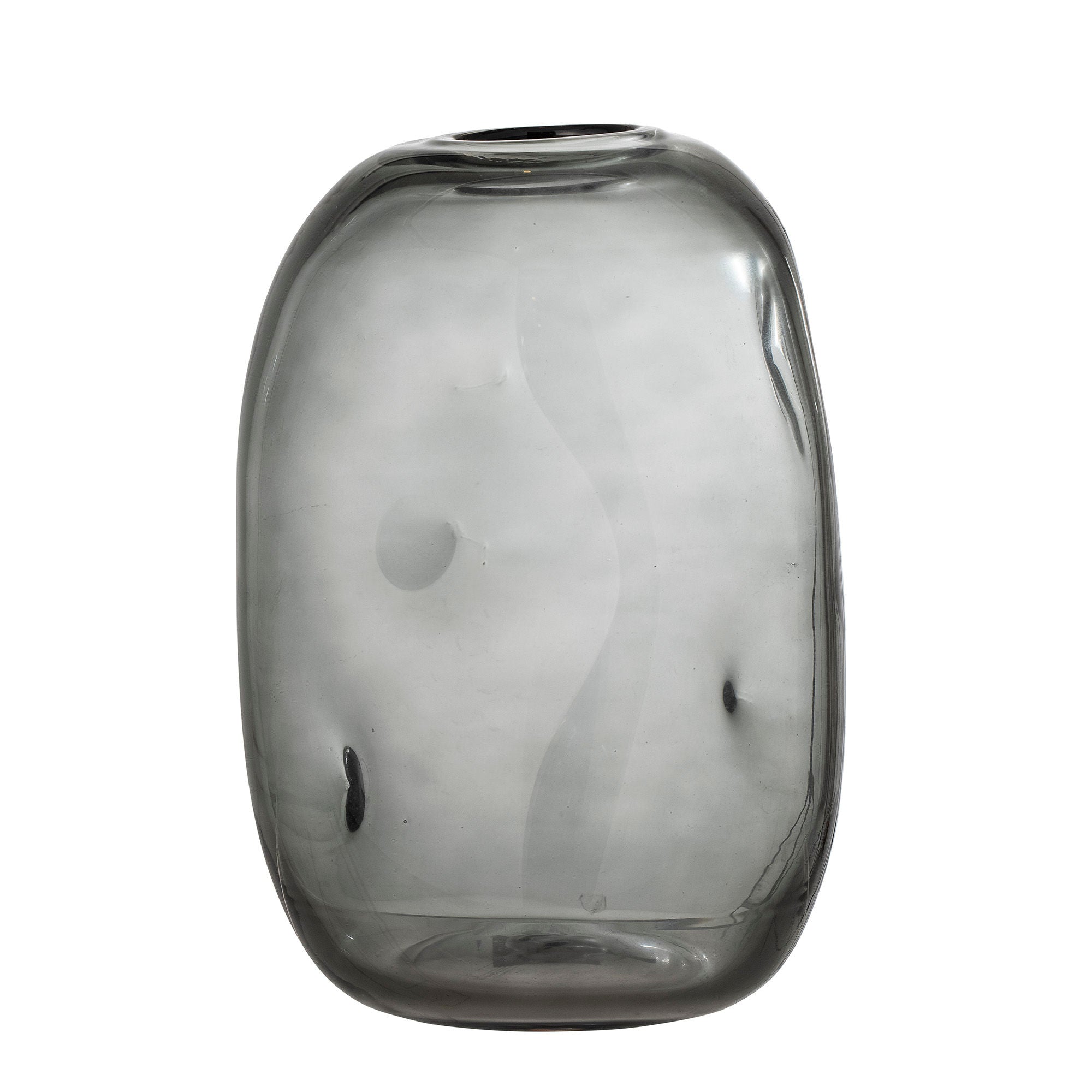 Bloomingville Vinda Vase, Grau, Glas