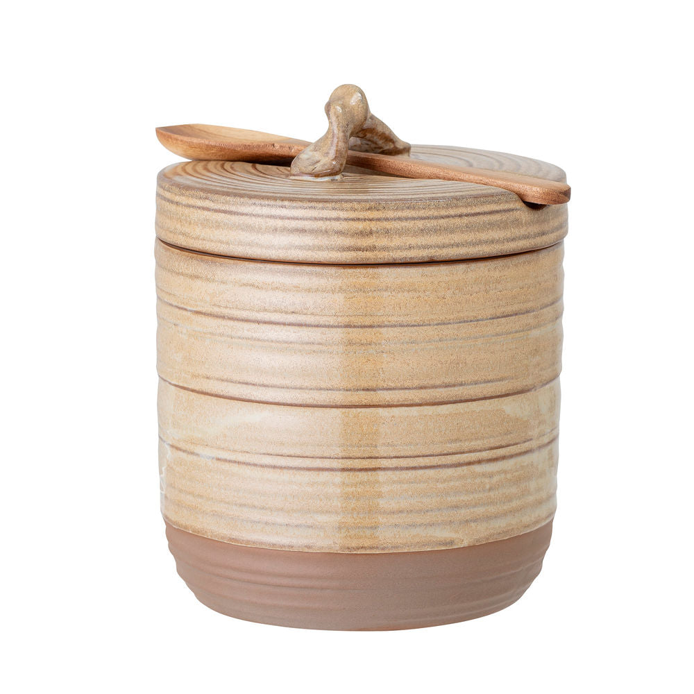 Creative Collection-Olla musgo con tapa y cuchara, naturaleza, gres