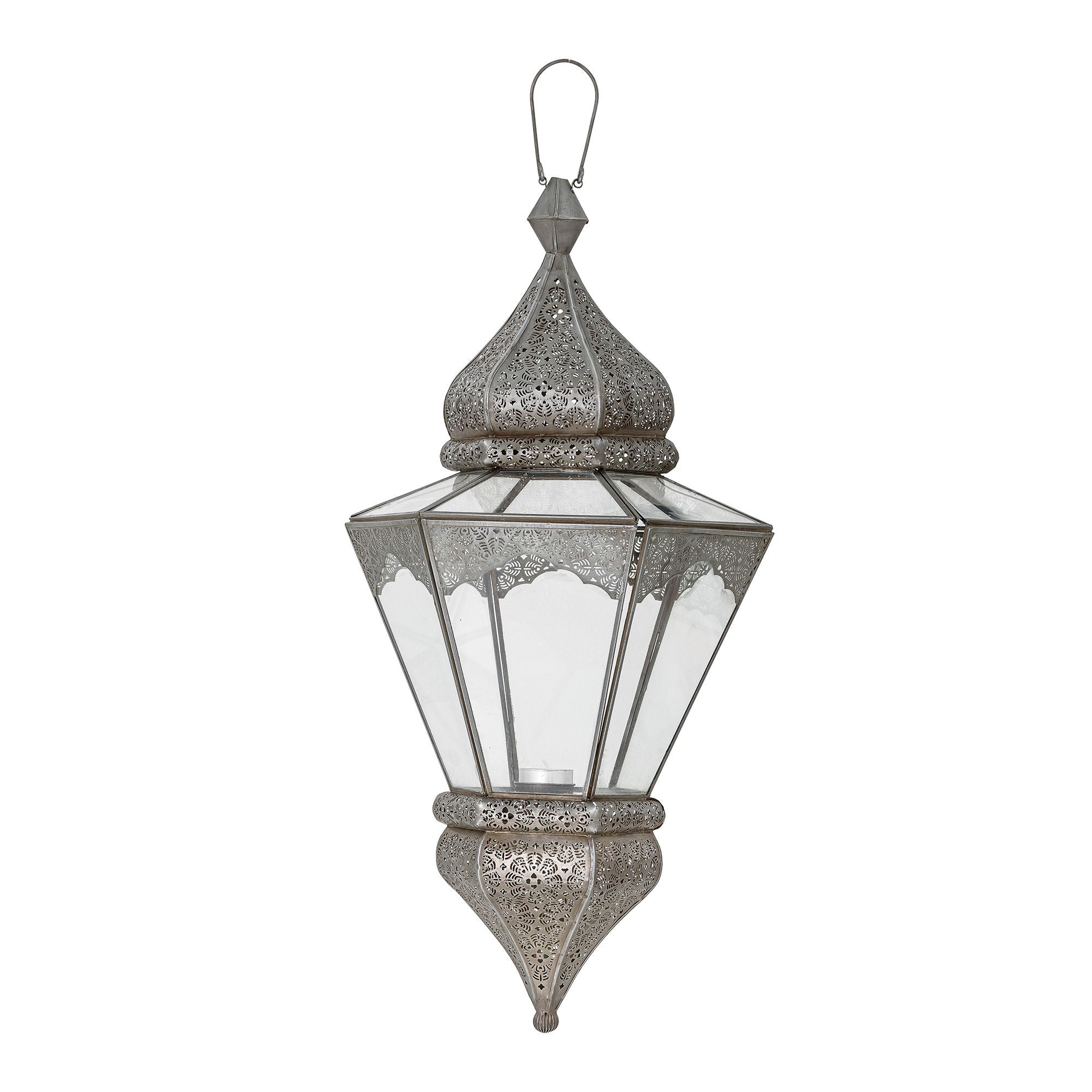 Bloomingville Lanterne Isabell, Gris, Verre