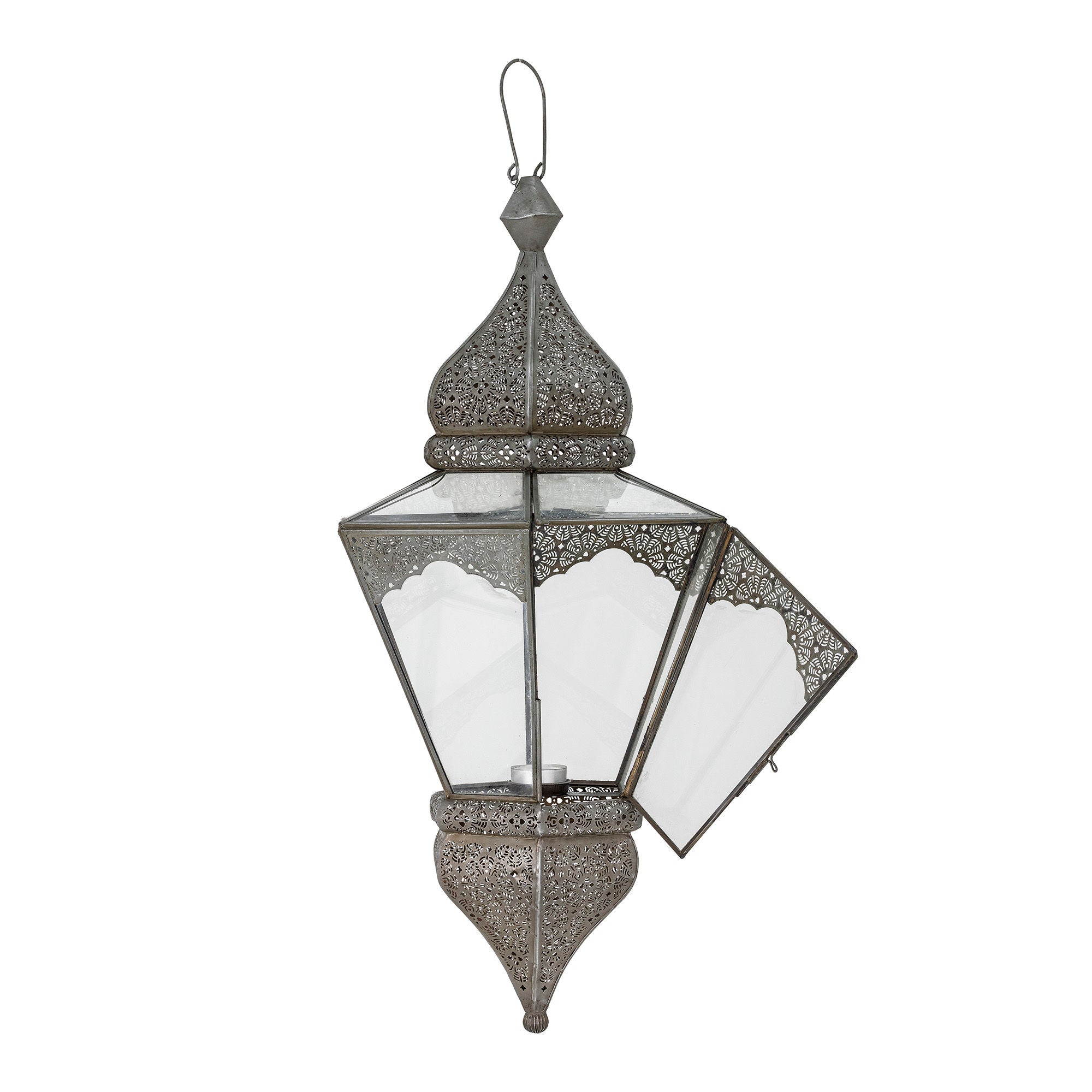 Bloomingville Lanterne Isabell, Gris, Verre