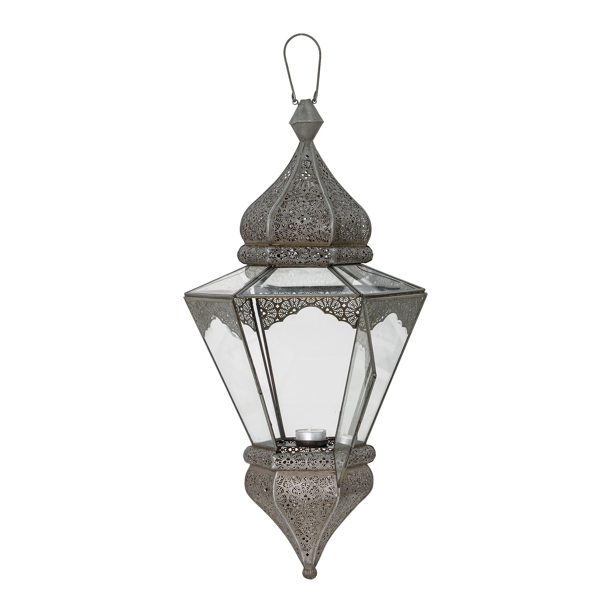 Bloomingville Lanterne Isabell, Gris, Verre