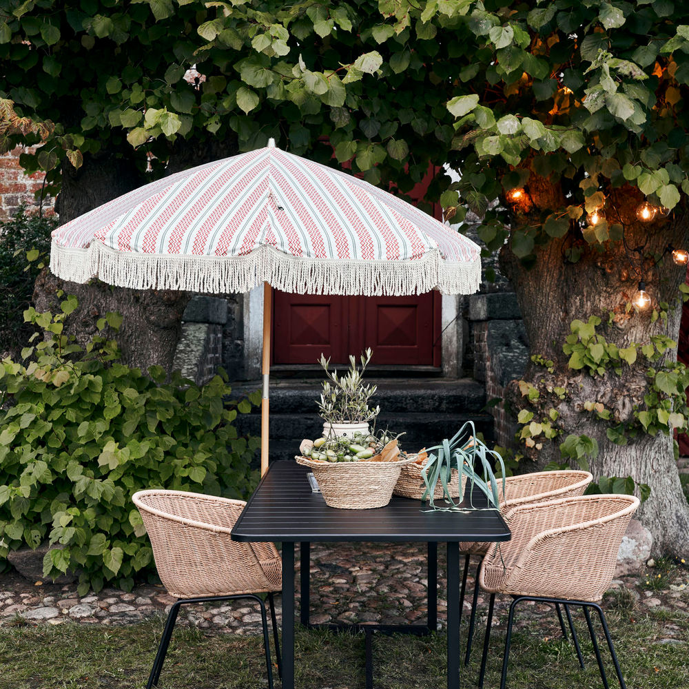 House Doctor Strand- of tuinparasol, Umbra, Rood/Groen