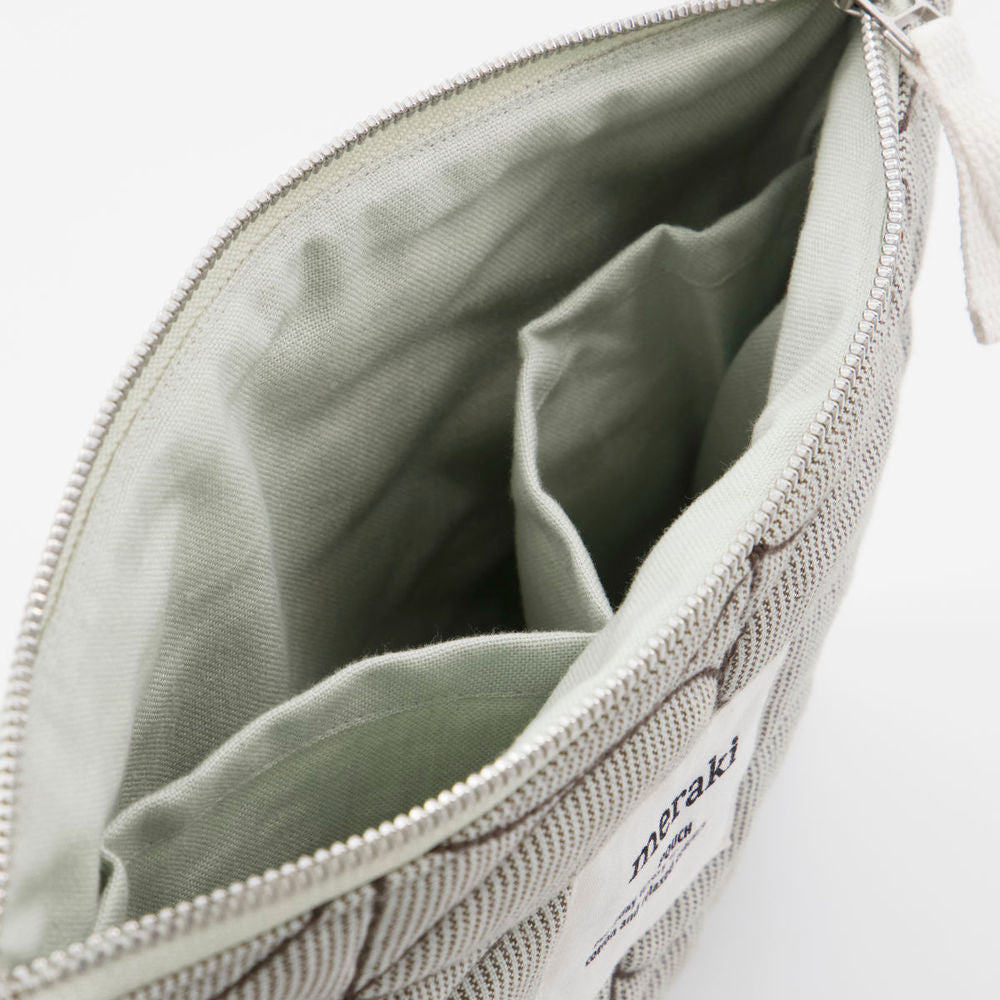 Pochette Meraki, Mentha, Gris clair/vert armée